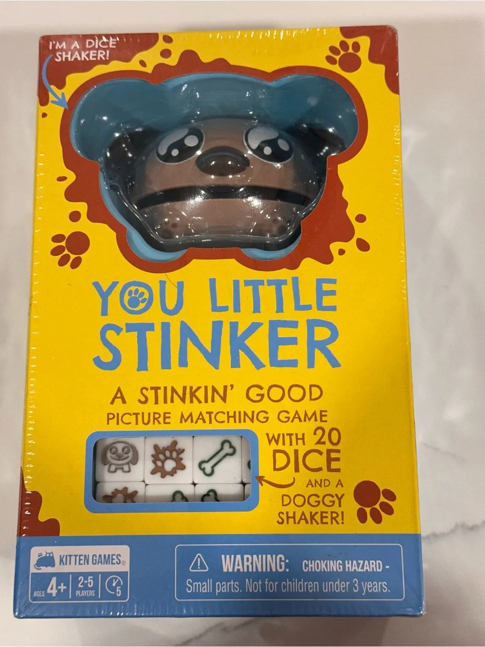 Picture Matching Game with Brown Doggy Shaker - Yellow